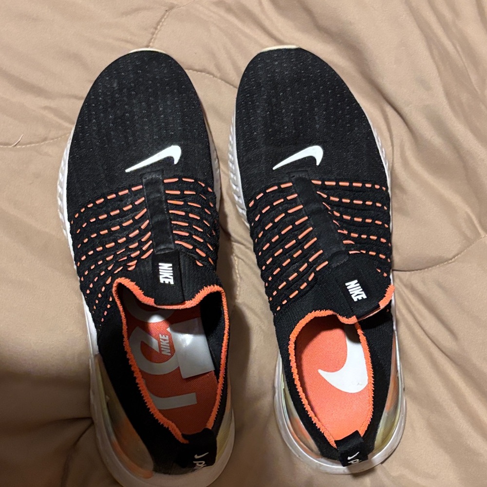 Nike Black Orange Slip-On Athletic Shoes - Picture 4 of 5